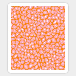 Orange and Pink Leopard Spots Print Sticker